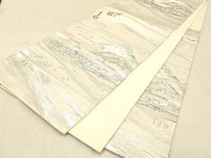 平和屋着物◎六通柄袋帯 東海道廣重 風景文 金銀糸 正絹 逸品 DAAX6397jm