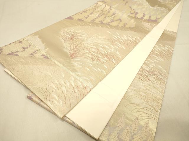 平和屋着物◎六通柄袋帯 樹林風景文 金糸 三越扱い 正絹 逸品 DAAX6415jm