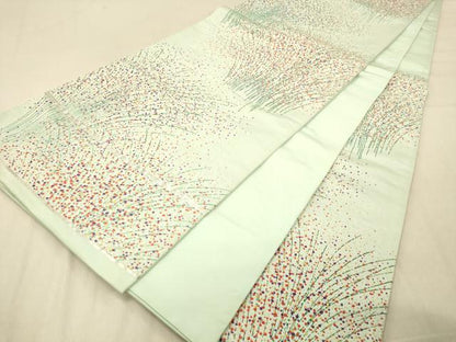 平和屋着物◎六通柄袋帯 草花文 正絹 逸品 DAAX6416jm