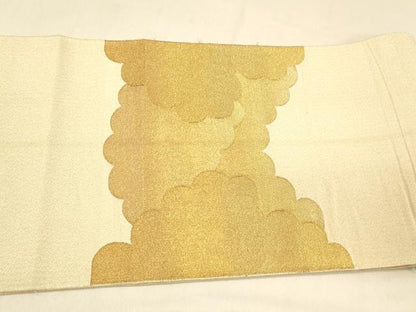 平和屋着物◎綴れ　太鼓柄袋帯　雲重ね文　金糸　正絹　逸品　DAAX6455jm