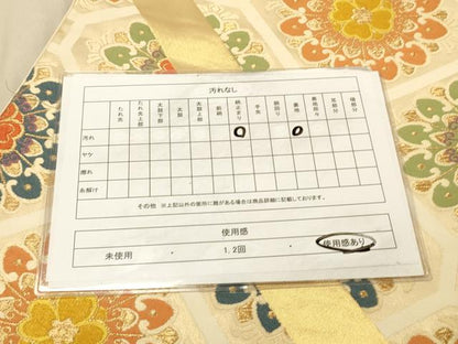 平和屋着物◎六通柄袋帯　唐織　蜀江花文　金糸　正絹　逸品　DAAX6466jm