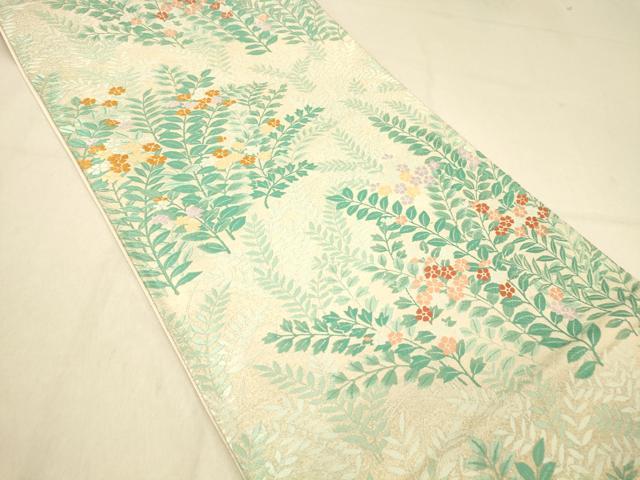 平和屋着物◎六通柄袋帯 唐織 草花文 金銀糸 正絹 逸品 DAAX6470jm