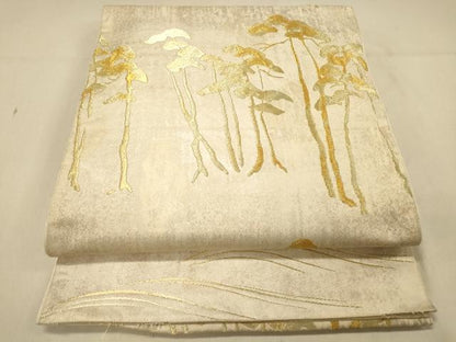平和屋着物◎六通柄袋帯　松文　金糸　引箔　正絹　逸品　DAAX6478jm