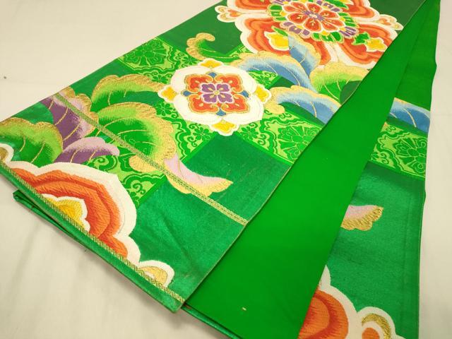 平和屋着物◎六通柄袋帯 唐織 正倉院花文 金糸 正絹 逸品 DAAX6482jm
