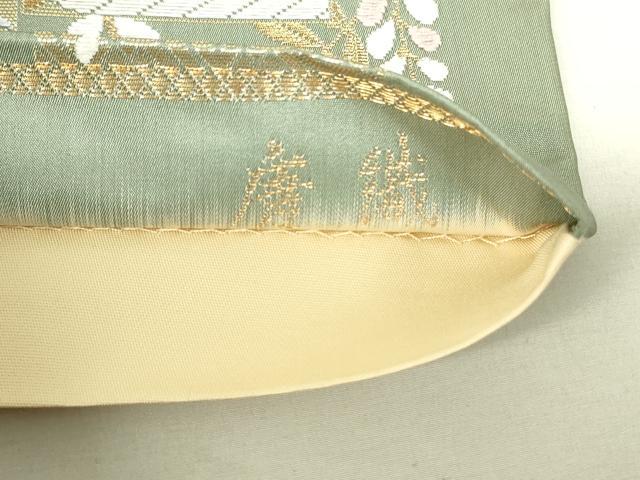 平和屋着物◎六通柄袋帯　唐織　鴛鴦花文　能衣の美　金糸　正絹　逸品　DAAX7207xg