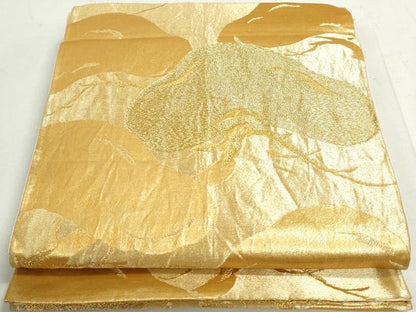 平和屋着物◎六通柄袋帯　枝松文　金糸　正絹　逸品　DAAX7740qa
