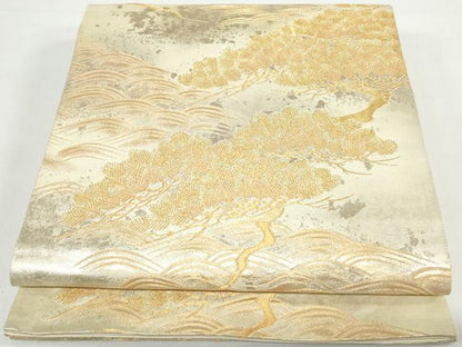 平和屋着物◎六通柄袋帯　枝松文　金糸　正絹　逸品　DAAX7811qa