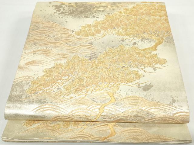 平和屋着物◎六通柄袋帯　枝松文　金糸　正絹　逸品　DAAX7811qa