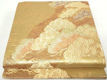 平和屋着物◎六通柄袋帯　道長枝松文　金糸　正絹　逸品　DAAX7839qa