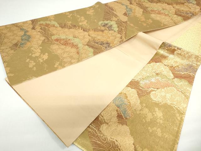 平和屋着物◎六通柄袋帯　道長枝松文　金糸　正絹　逸品　DAAX7839qa