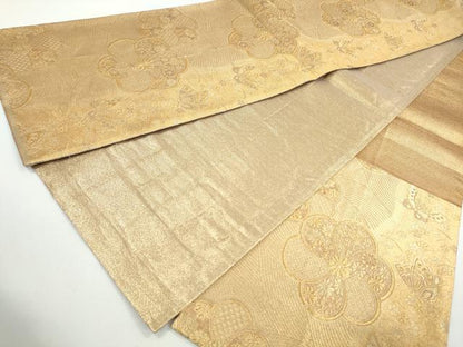 平和屋着物◎六通柄袋帯　花蝶文　金糸　正絹　逸品　DAAX7928qa