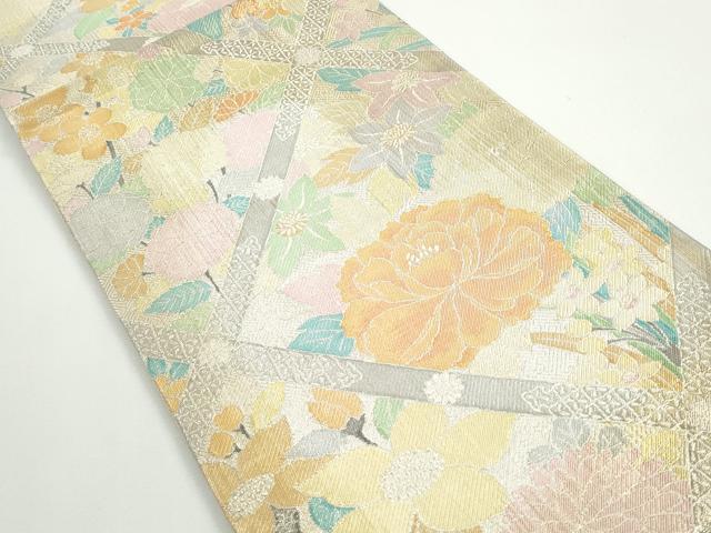 平和屋着物◎佐賀錦　六通柄袋帯　天井草花文　金銀糸　正絹　逸品　DAAX7944qa