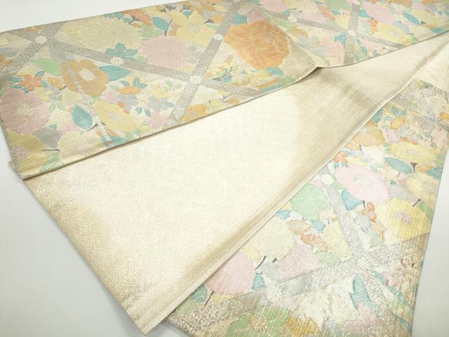 平和屋着物◎佐賀錦　六通柄袋帯　天井草花文　金銀糸　正絹　逸品　DAAX7944qa