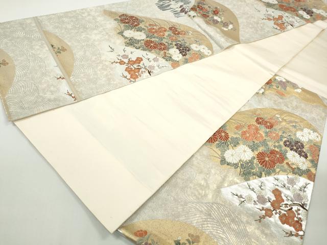 平和屋着物◎六通柄袋帯　唐織　立波枝梅花文　金銀糸　正絹　逸品　DAAX7980qa