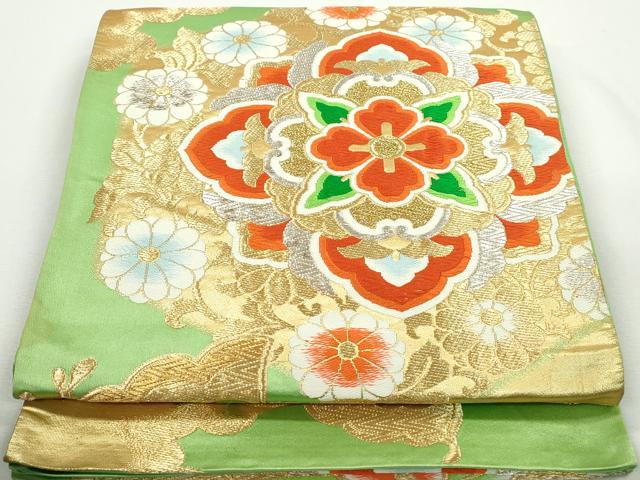 平和屋着物◎六通柄袋帯　唐織　舞蝶文　正倉院花文　金銀糸　正絹　逸品　DAAX7985qa