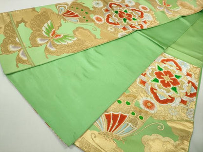 平和屋着物◎六通柄袋帯　唐織　舞蝶文　正倉院花文　金銀糸　正絹　逸品　DAAX7985qa