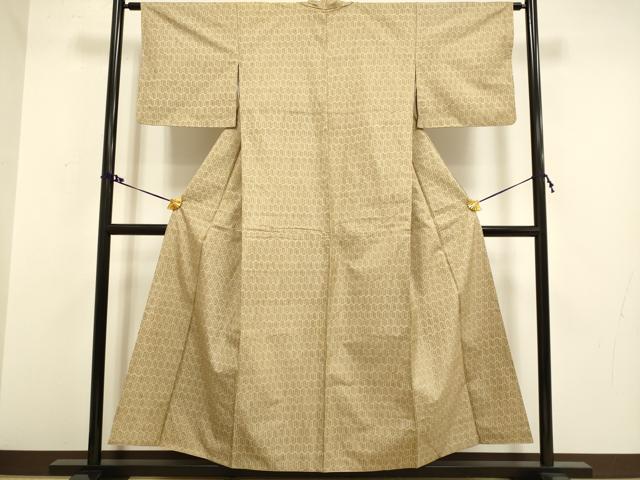 平和屋着物■上質な紬　幾何学文様　正絹　逸品　DAAX8028du