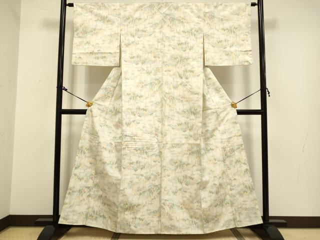 平和屋着物■上質な紬　樹林文　正絹　逸品　DAAX8084du