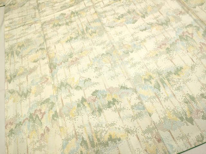 平和屋着物■上質な紬　樹林文　正絹　逸品　DAAX8084du