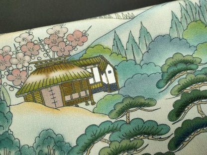 平和屋着物■豪華黒留袖　作家物　流水風景花文　暈し染め　正絹　逸品　DAAX8179du