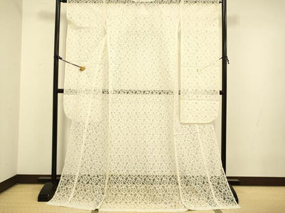 平和屋着物＊夏物 総レース 振袖 花尽くし 肌色 ロング丈 DAAX8331du