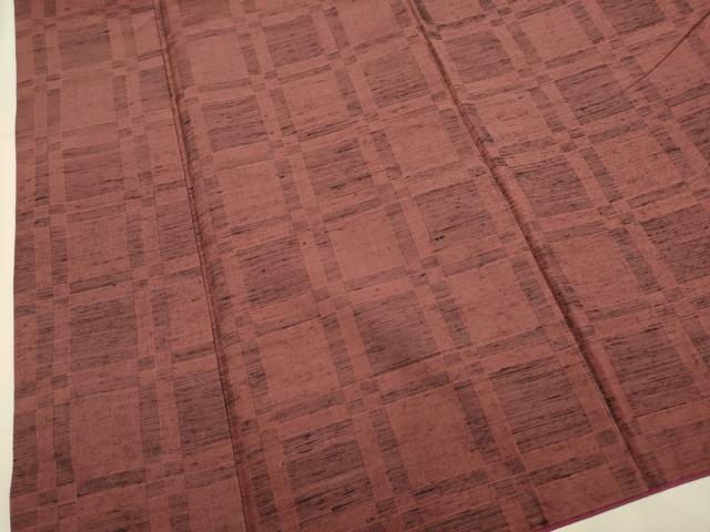 平和屋着物■上質な紬　格子　正絹　逸品　DAAX8397du