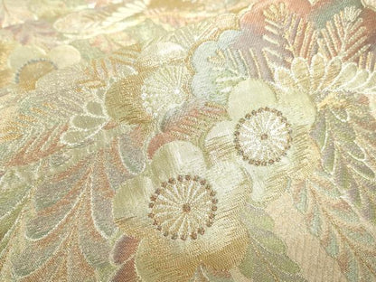 平和屋着物●六通柄袋帯 花松文 金銀糸 正絹 逸品 DAAX8452du