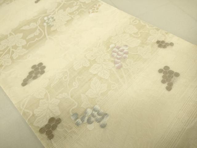 平和屋着物▽六通柄袋帯 スリーシーズン 春夏秋 葡萄蔦の葉文 正絹 逸品 DAAX8463du