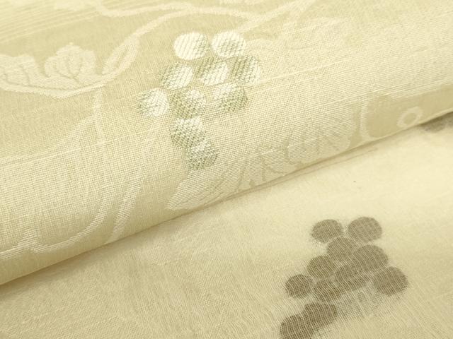 平和屋着物▽六通柄袋帯 スリーシーズン 春夏秋 葡萄蔦の葉文 正絹 逸品 DAAX8463du