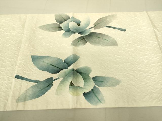 平和屋着物●太鼓柄袋帯　作家物　ふくれ織　草花文　正絹　逸品　DAAX8467du