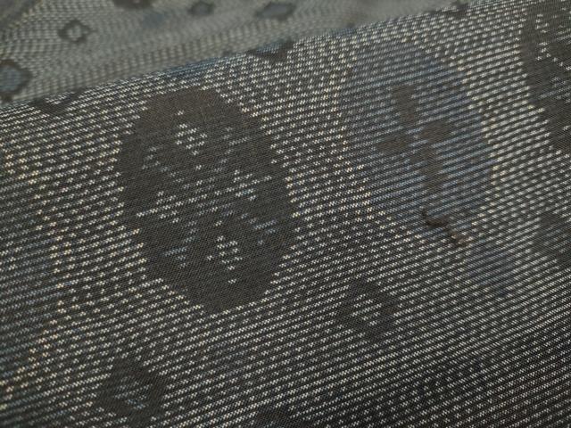 平和屋着物●本場大島紬　幾何学横段文　正絹　逸品　DAAX8515du