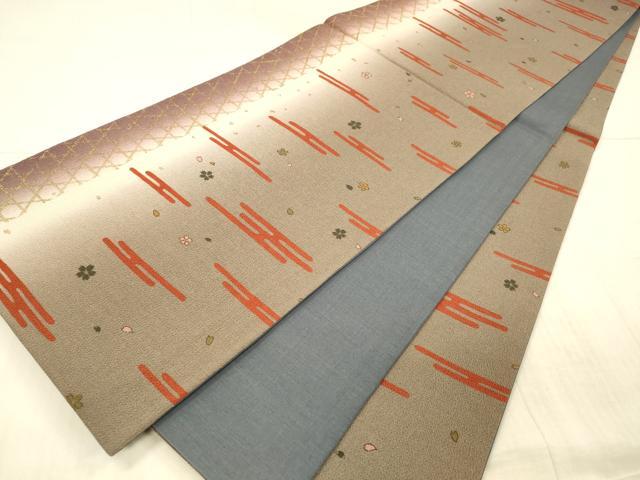 平和屋着物●全通柄袋帯　霞花文　金彩　鬼しぼ縮緬　正絹　逸品　DAAX8523cm