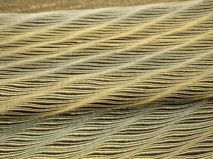平和屋着物●太鼓柄袋帯　よろけ縞　金通し時　正絹　逸品　DAAX8559cm
