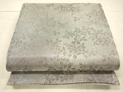 平和屋着物▽スリーシーズン 春夏秋 両面 六通柄 本袋帯 草花文 金銀糸 正絹 逸品 DAAX8561cm