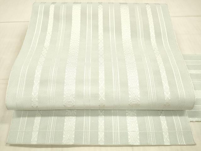 平和屋着物＊夏物 博多織 八寸名古屋帯 献上 藍白色 DAAX8609cm