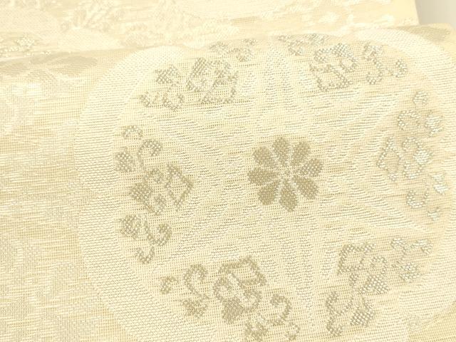 平和屋着物＊夏物　六通柄　京袋帯　正倉院花文　銀糸　正絹　逸品　DAAX8610cm