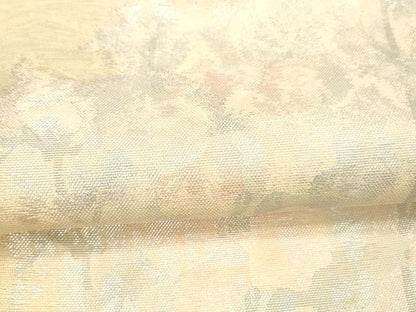 平和屋着物＊夏物 六通柄袋帯 草花文 銀糸 正絹 逸品 DAAX8614cm