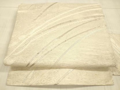 平和屋着物＊夏物 九寸名古屋帯 抽象文様 銀糸 正絹 逸品 DAAX8617cm
