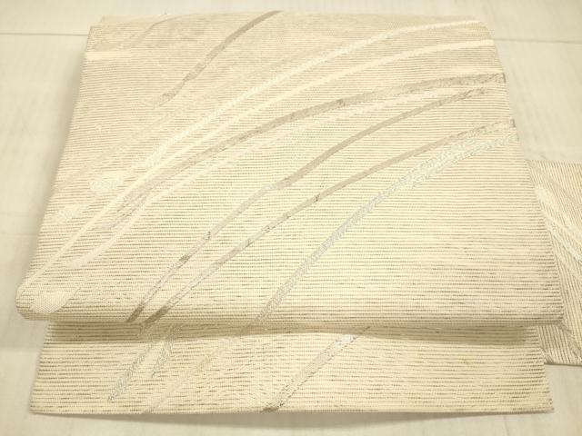 平和屋着物＊夏物 九寸名古屋帯 抽象文様 銀糸 正絹 逸品 DAAX8617cm