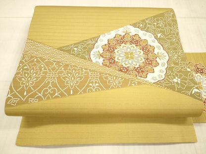 平和屋着物＊夏物　九寸名古屋帯　正倉院更紗花文　金銀糸　DAAX8620cm