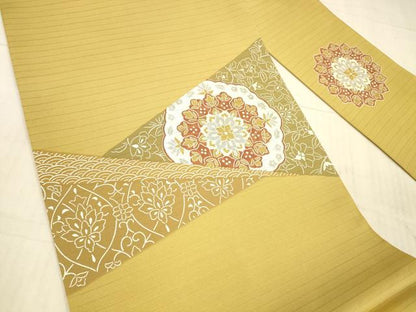 平和屋着物＊夏物　九寸名古屋帯　正倉院更紗花文　金銀糸　DAAX8620cm