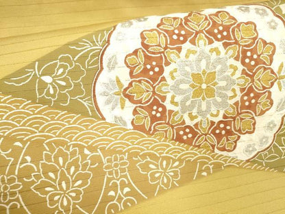 平和屋着物＊夏物　九寸名古屋帯　正倉院更紗花文　金銀糸　DAAX8620cm