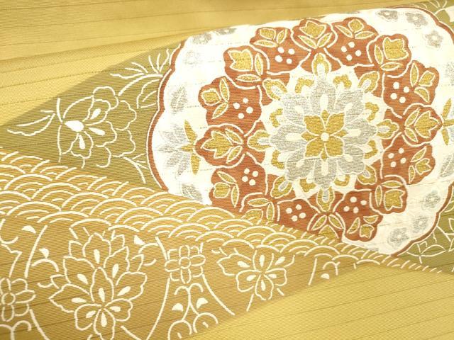 平和屋着物＊夏物　九寸名古屋帯　正倉院更紗花文　金銀糸　DAAX8620cm
