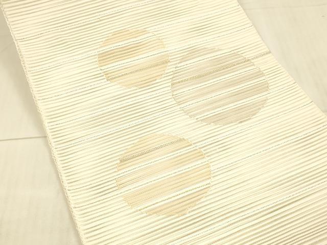 平和屋着物＊夏物 絽綴れ 八寸名古屋帯 丸文 金銀糸 正絹 逸品 DAAX8622cm