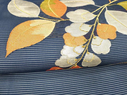 平和屋着物＊夏物 九寸開き名古屋帯 流水藤花房 金銀糸 正絹 逸品 DAAX8625cm