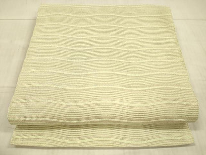 平和屋着物＊夏物 絽綴れ 八寸名古屋帯 よろけ縞 金糸 逸品 DAAX8626cm
