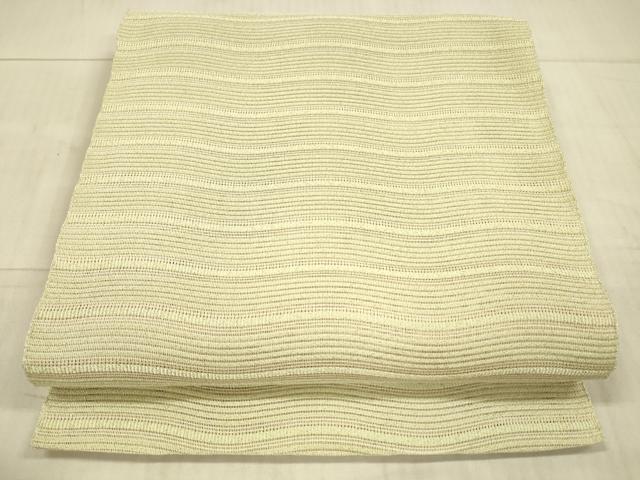 平和屋着物＊夏物 絽綴れ 八寸名古屋帯 よろけ縞 金糸 逸品 DAAX8626cm