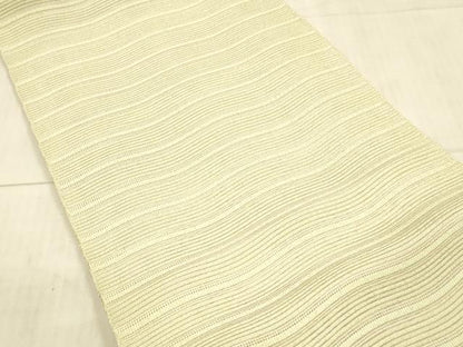 平和屋着物＊夏物 絽綴れ 八寸名古屋帯 よろけ縞 金糸 逸品 DAAX8626cm
