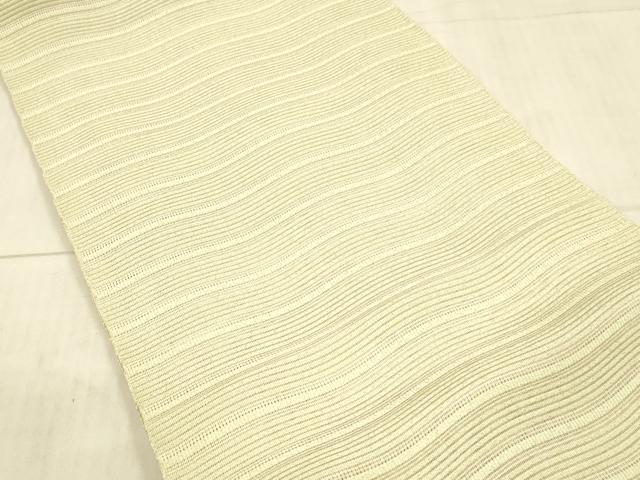 平和屋着物＊夏物 絽綴れ 八寸名古屋帯 よろけ縞 金糸 逸品 DAAX8626cm