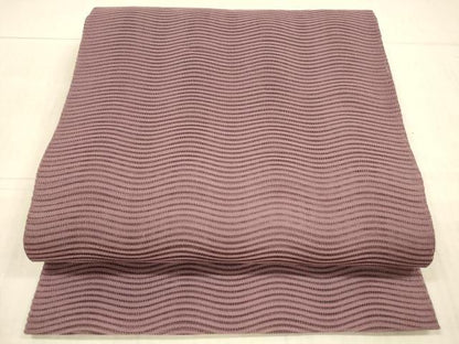 平和屋着物＊夏物 絽綴れ 八寸名古屋帯 よろけ縞 京紫色 正絹 逸品 DAAX8627cm